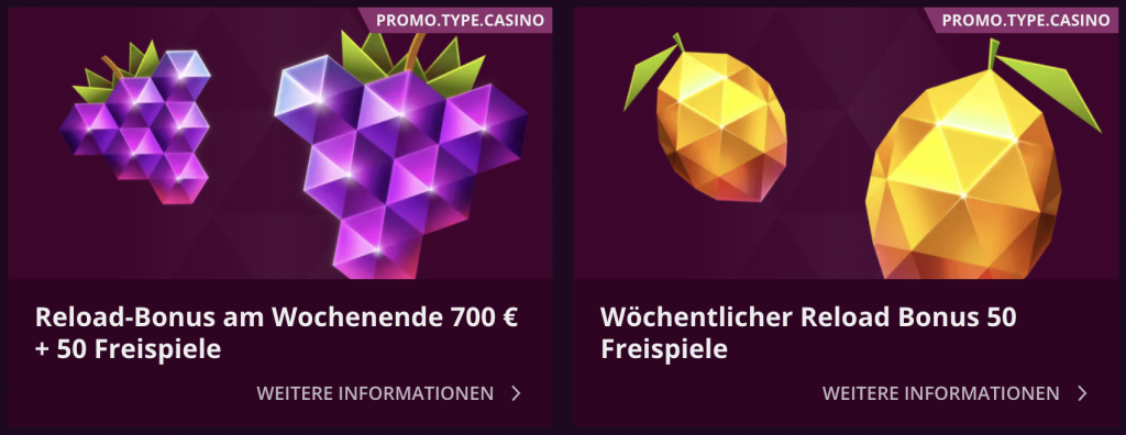 Spezielle Boni Malina Casino