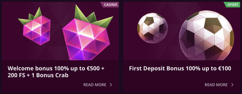 Welcome Bonus Malina Casino