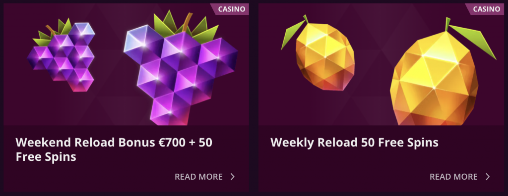 Bonuses Offered at Malina Casino