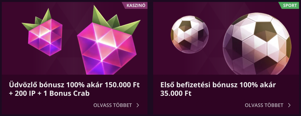 Bónuszok a Malina Casino-ban